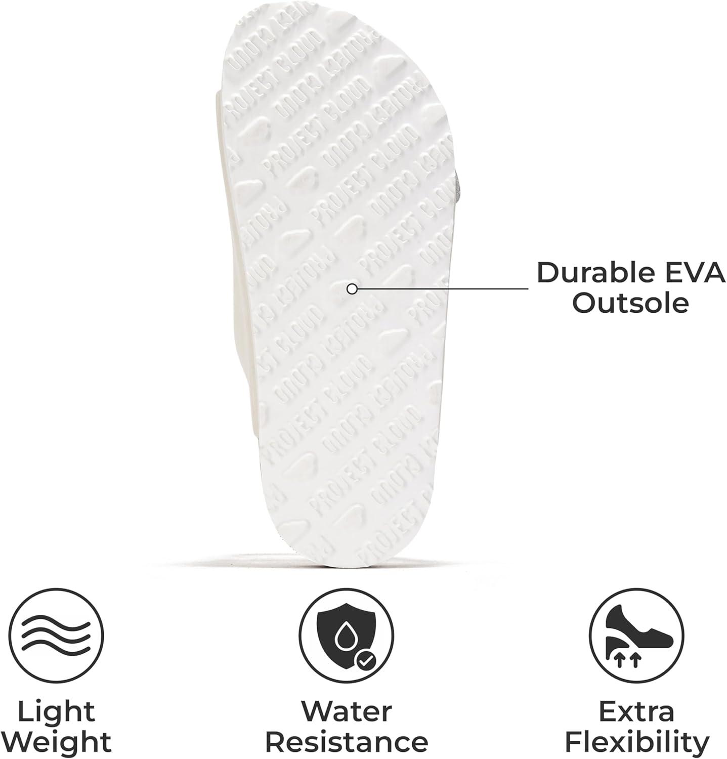 imageProject Cloud Genuine Leather Slides For Kids  Natural Cork Footbed Slides for Kids Sandals for Girls ampamp Boys  NonSlip Boys ampamp Girls SandalsWhite