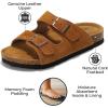 imageProject Cloud Genuine Leather Slides For Kids  Natural Cork Footbed Slides for Kids Sandals for Girls ampamp Boys  NonSlip Boys ampamp Girls SandalsChestnut Suede