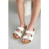 imageProject Cloud Genuine Leather Slides For Kids  Natural Cork Footbed Slides for Kids Sandals for Girls ampamp Boys  NonSlip Boys ampamp Girls SandalsWhite