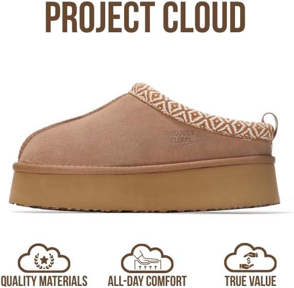 imageProject Cloud 100 Genuine Leather Platform Slippers for Women  Soft Memory Foam Womens Slippers ampamp Supportive Clogs for Women 2025  Cozy Stylish Everyday Footwear SayreWheat
