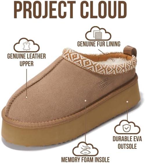 imageProject Cloud 100 Genuine Leather Platform Slippers for Women  Soft Memory Foam Womens Slippers ampamp Supportive Clogs for Women 2025  Cozy Stylish Everyday Footwear SayreWheat