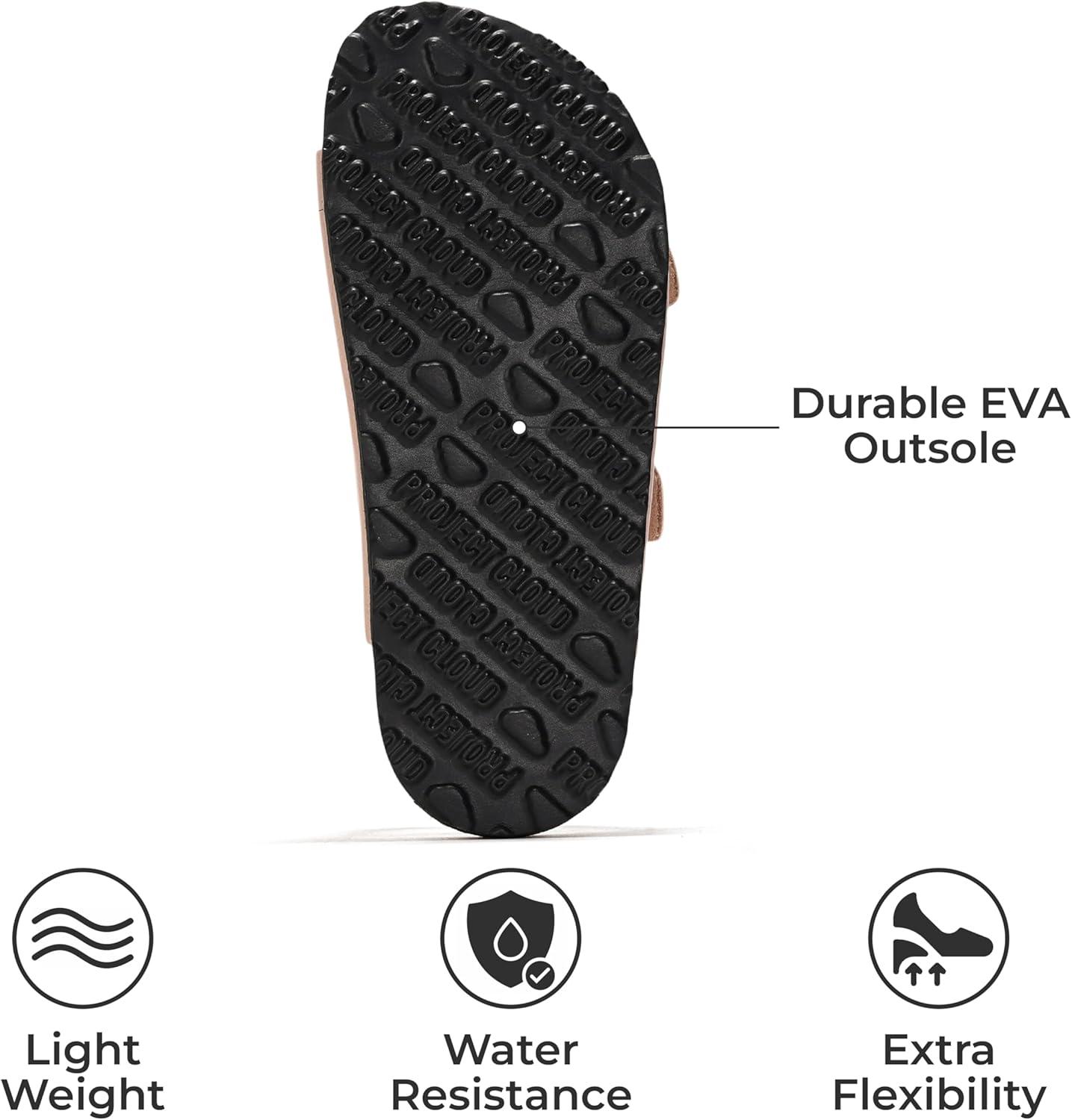 imageProject Cloud Genuine Leather Slides For Kids  Natural Cork Footbed Slides for Kids Sandals for Girls ampamp Boys  NonSlip Boys ampamp Girls SandalsPink