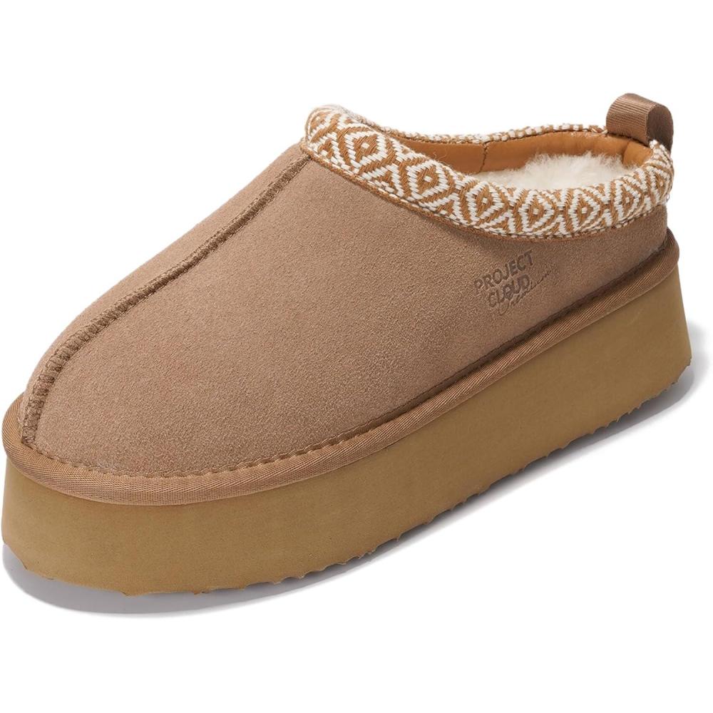 imageProject Cloud 100 Genuine Leather Platform Slippers for Women  Soft Memory Foam Womens Slippers ampamp Supportive Clogs for Women 2025  Cozy Stylish Everyday Footwear SayreWheat