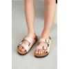imageProject Cloud Genuine Leather Slides For Kids  Natural Cork Footbed Slides for Kids Sandals for Girls ampamp Boys  NonSlip Boys ampamp Girls SandalsPink