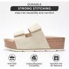 imageProject Cloud Genuine Leather Platform Sandals Women Footwear  Beach Summer Wedges with Comfortable Memory Foam Insole  Non Slip ampamp Lightweight Wedge Sandals for WomenBirch