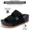 imageProject Cloud Genuine Leather Platform Sandals Women Footwear  Beach Summer Wedges with Comfortable Memory Foam Insole  Non Slip ampamp Lightweight Wedge Sandals for WomenBlack