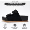 imageProject Cloud Genuine Leather Platform Sandals Women Footwear  Beach Summer Wedges with Comfortable Memory Foam Insole  Non Slip ampamp Lightweight Wedge Sandals for WomenBlack