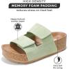 imageProject Cloud Genuine Leather Platform Sandals Women Footwear  Beach Summer Wedges with Comfortable Memory Foam Insole  Non Slip ampamp Lightweight Wedge Sandals for WomenSage