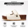 imageProject Cloud Genuine Leather Platform Sandals Women Footwear  Beach Summer Wedges with Comfortable Memory Foam Insole  Non Slip ampamp Lightweight Wedge Sandals for WomenWhite
