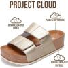 imageProject Cloud Genuine Leather Platform Sandals Women Footwear  Beach Summer Wedges with Comfortable Memory Foam Insole  Non Slip ampamp Lightweight Wedge Sandals for WomenMetallic Gold Leather