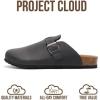 imageProject Cloud Mens Clogs  100 Full Grain Genuine Leather Memory Foam Clogs for Men Arch Support Cork Footbed  Non Slip Platform Mules BrooklynBlack