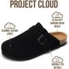 imageProject Cloud Mens Clogs  100 Full Grain Genuine Leather Memory Foam Clogs for Men Arch Support Cork Footbed  Non Slip Platform Mules BrooklynBlack Suede