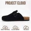 imageProject Cloud Mens Clogs  100 Full Grain Genuine Leather Memory Foam Clogs for Men Arch Support Cork Footbed  Non Slip Platform Mules BrooklynBlack Suede
