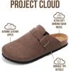 imageProject Cloud Mens Clogs  100 Full Grain Genuine Leather Memory Foam Clogs for Men Arch Support Cork Footbed  Non Slip Platform Mules BrooklynBrown