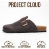 imageProject Cloud Mens Clogs  100 Full Grain Genuine Leather Memory Foam Clogs for Men Arch Support Cork Footbed  Non Slip Platform Mules BrooklynBrown Distressed