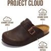 imageProject Cloud Mens Clogs  100 Full Grain Genuine Leather Memory Foam Clogs for Men Arch Support Cork Footbed  Non Slip Platform Mules BrooklynChocolate Distressed