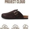 imageProject Cloud Mens Clogs  100 Full Grain Genuine Leather Memory Foam Clogs for Men Arch Support Cork Footbed  Non Slip Platform Mules BrooklynChocolate Suede