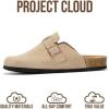 imageProject Cloud Mens Clogs  100 Full Grain Genuine Leather Memory Foam Clogs for Men Arch Support Cork Footbed  Non Slip Platform Mules BrooklynSand Suede