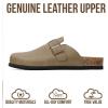 imageProject Cloud Mens Clogs  100 Full Grain Genuine Leather Memory Foam Clogs for Men Arch Support Cork Footbed  Non Slip Platform Mules BrooklynTaupe Distressed