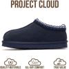 imageProject Cloud 100 Genuine Leather ampamp Australian Shearling Slippers for Kids  Memory Foam Fuzzy ampamp NonSlip Fluffy Slippers Girls Footwear ampamp Boys Footwear Kids Unisex Shoe Dream WarmNavy Suede