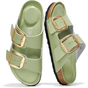 imageProject Cloud Genuine Leather Flat Sandals for Women 2025 Comfortable Beach Essentials Womens Sandals Memory Foam Vacation Essentials Slides for Women Footwear SantoriniPistachio