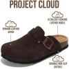 imageProject Cloud Genuine Leather Footbed Clogs for Women  Memory Foam Arch Support Slippers for Women  Trendy Slipons Womens Mules amp Clogs Sandals BentonChoco Brown Suede