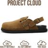 imageProject Cloud Genuine Leather Footbed Clogs for Women  Memory Foam Arch Support Slippers for Women  Trendy Slipons Womens Mules amp Clogs Sandals BentonChestnut With Strap