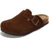 imageProject Cloud Genuine Leather Footbed Clogs for Women  Memory Foam Arch Support Slippers for Women  Trendy Slipons Womens Mules amp Clogs Sandals BentonCacao Suede