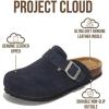 imageProject Cloud Genuine Leather Footbed Clogs for Women  Memory Foam Arch Support Slippers for Women  Trendy Slipons Womens Mules amp Clogs Sandals BentonNavy Suede