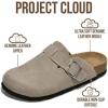 imageProject Cloud Genuine Leather Footbed Clogs for Women  Memory Foam Arch Support Slippers for Women  Trendy Slipons Womens Mules amp Clogs Sandals BentonGrey Suede