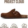 imageProject Cloud Genuine Leather Footbed Clogs for Women  Memory Foam Arch Support Slippers for Women  Trendy Slipons Womens Mules amp Clogs Sandals BentonCacao Suede