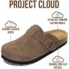 imageProject Cloud Genuine Leather Footbed Clogs for Women  Memory Foam Arch Support Slippers for Women  Trendy Slipons Womens Mules amp Clogs Sandals BentonFossil Suede