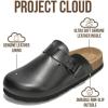 imageProject Cloud Genuine Leather Footbed Clogs for Women  Memory Foam Arch Support Slippers for Women  Trendy Slipons Womens Mules amp Clogs Sandals BentonBlack