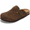 imageProject Cloud Genuine Leather Footbed Clogs for Women  Memory Foam Arch Support Slippers for Women  Trendy Slipons Womens Mules amp Clogs Sandals BentonDark Brown Leopard