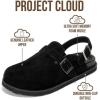 imageProject Cloud Genuine Leather Footbed Clogs for Women  Memory Foam Arch Support Slippers for Women  Trendy Slipons Womens Mules amp Clogs Sandals BentonBlack With Strap