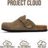 imageProject Cloud Genuine Leather Footbed Clogs for Women  Memory Foam Arch Support Slippers for Women  Trendy Slipons Womens Mules amp Clogs Sandals BentonOlive Suede