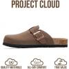 imageProject Cloud Genuine Leather Footbed Clogs for Women  Memory Foam Arch Support Slippers for Women  Trendy Slipons Womens Mules amp Clogs Sandals BentonTan Leather