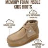 imageProject Cloud Kids Boots 100 Genuine Leather Chukka NonSlip Fall Shoes Girls Boots for Kids with Memory Foam Insole amp Gum Rubber Sole Boys amp Girls Shoes Kids WallybootWheat Suede