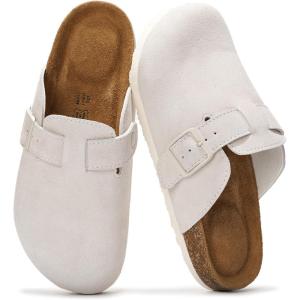 imageProject Cloud Genuine Leather Footbed Clogs for Women  Memory Foam Arch Support Slippers for Women  Trendy Slipons Womens Mules amp Clogs Sandals BentonWhite Suede