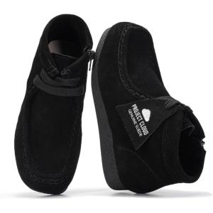 imageProject Cloud Kids Boots 100 Genuine Leather Chukka NonSlip Fall Shoes Girls Boots for Kids with Memory Foam Insole amp Gum Rubber Sole Boys amp Girls Shoes Kids WallybootBlack Suede