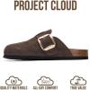 imageProject Cloud 100 Genuine Leather Clogs for Women Shoes  Memory Foam Insole NonSlip amp Natural Cork Footbed Arch Support Big Buckle Womens Clogs and Mules Footwear ManchesterChoco Brown Suede