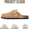 imageProject Cloud 100 Genuine Leather Clogs for Women Shoes  Memory Foam Insole NonSlip amp Natural Cork Footbed Arch Support Big Buckle Womens Clogs and Mules Footwear ManchesterBeige