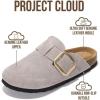 imageProject Cloud 100 Genuine Leather Clogs for Women Shoes  Memory Foam Insole NonSlip amp Natural Cork Footbed Arch Support Big Buckle Womens Clogs and Mules Footwear ManchesterGrey