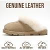 imageProject Cloud 100 Genuine Leather amp Australian Shearling Slippers for Women  Cozy Memory Foam Womens Slippers HedyBeige