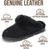 imageProject Cloud 100 Genuine Leather amp Australian Shearling Slippers for Women  Cozy Memory Foam Womens Slippers HedyBlack