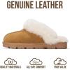 imageProject Cloud 100 Genuine Leather amp Australian Shearling Slippers for Women  Cozy Memory Foam Womens Slippers HedyChestnut