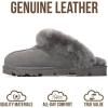 imageProject Cloud 100 Genuine Leather amp Australian Shearling Slippers for Women  Cozy Memory Foam Womens Slippers HedyGrey