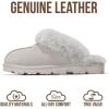 imageProject Cloud 100 Genuine Leather amp Australian Shearling Slippers for Women  Cozy Memory Foam Womens Slippers HedyLight Grey Suede