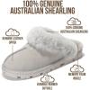 imageProject Cloud 100 Genuine Leather amp Australian Shearling Slippers for Women  Cozy Memory Foam Womens Slippers HedyLight Grey Suede