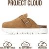imageProject Cloud Chunky Kids Clogs  100 Genuine Leather Clogs for Kids with Cork Footbed amp Arch Support  NonSlip Mules amp Sandals for Girls Footwear Little BentonChunkyChestnut Suede